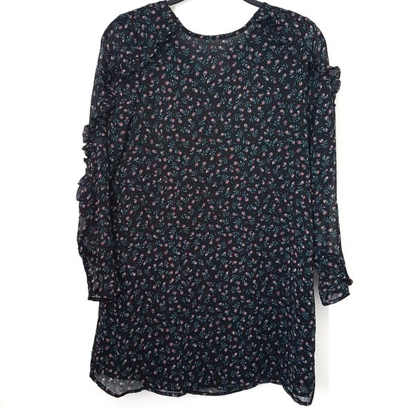 Forever 21 Women Black Floral Blouse Top, Size S - Picture 1 of 10
